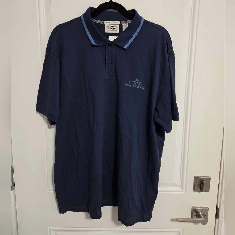 NWT - Scotch & Soda Men's Short Sleeve Polo Shirt - Size L, XL